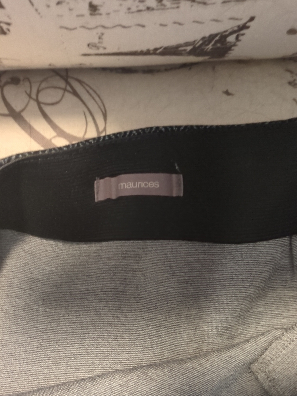 Maurices Gray Herringbone Pencil Skirt with Zip Accents - Picture 2 of 2